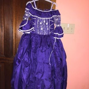 Kid’s Purple Formal Dress Size8 Long Sleeve Flower